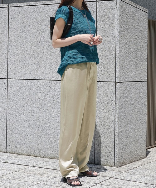Ezick(エジック)の「透かし編みサマーニット(ニット/セーター・レディース・ブラック/オフホワイト/ブルーグリーン・FREE)」の16枚目の写真