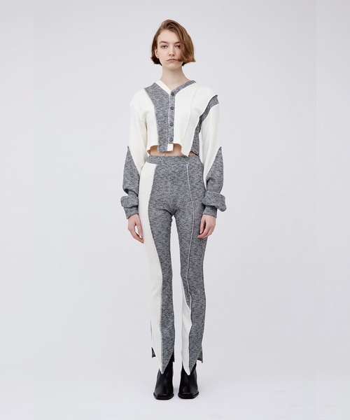 VIAVANDA（ヴィアヴァンダ）の「V CUT KNIT PANTS（その他パンツ・レディース・ベージュ/ブラック/グレー・FREE）」の3枚目の写真