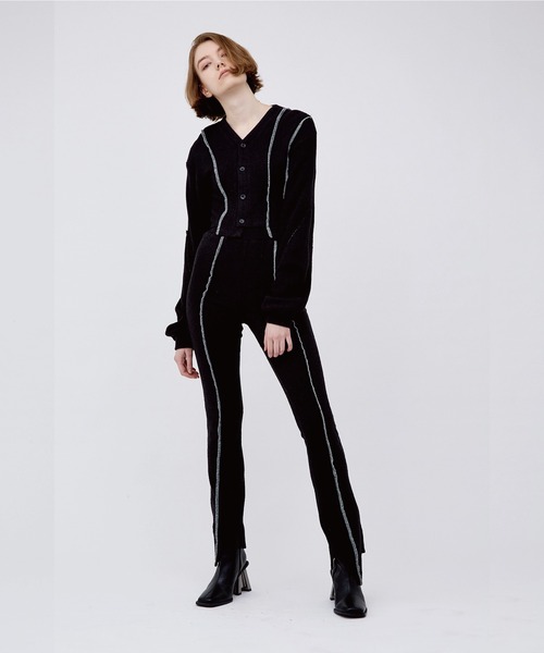 VIAVANDA（ヴィアヴァンダ）の「V CUT KNIT PANTS（その他パンツ・レディース・ベージュ/ブラック/グレー・FREE）」の9枚目の写真