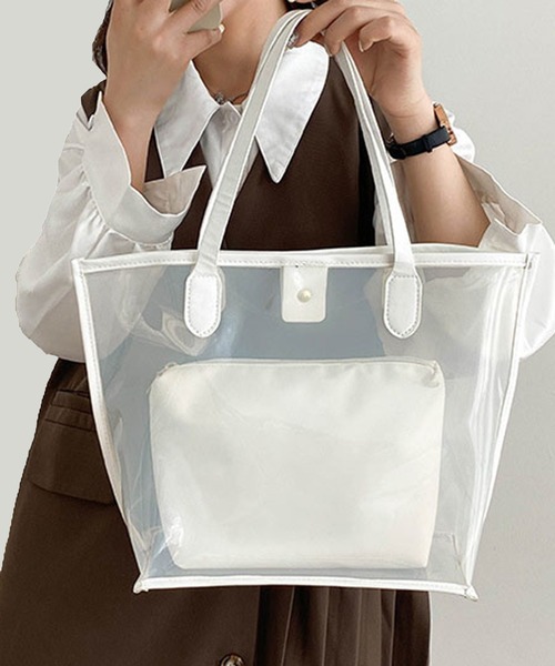 ミニポーチ付きクリアトートバッグ トートバッグ Styleblock スタイルブロック のファッション通販 Zozotown