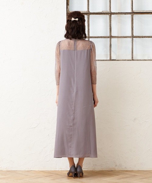 AIMER（エメ）の「プチハイネック袖付きテントラインパーティードレス（ドレス・レディース・ブラック/ネイビー/グレー/ライトグリーン/ダルブルー系・SMALL/MEDIUM/LARGE）」の11枚目の写真