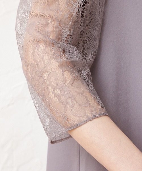 AIMER（エメ）の「プチハイネック袖付きテントラインパーティードレス（ドレス・レディース・ブラック/ネイビー/グレー/ライトグリーン/ダルブルー系・SMALL/MEDIUM/LARGE）」の15枚目の写真