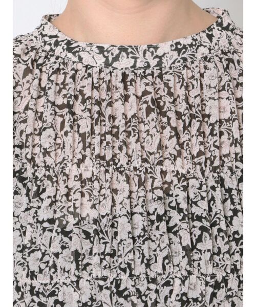 LAGUNAMOON（ラグナムーン）の「プリーツフラワーウエストリブワンピース（ワンピース・レディース・ブラック/ベージュ/グリーン・SMALL/MEDIUM）」の7枚目の写真