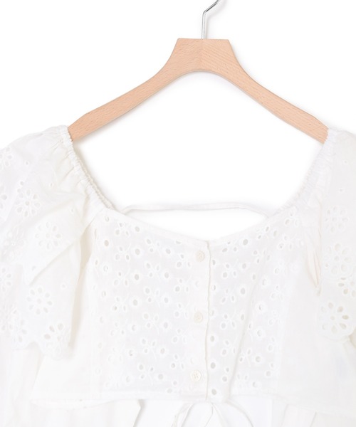 Alley by w closet(アリーバイダブルクローゼット)の「【前後2WAY/Alley】レースフリルボレロ(カーディガン/ボレロ・レディース・オフホワイト/ブラック・FREE)」の7枚目の写真