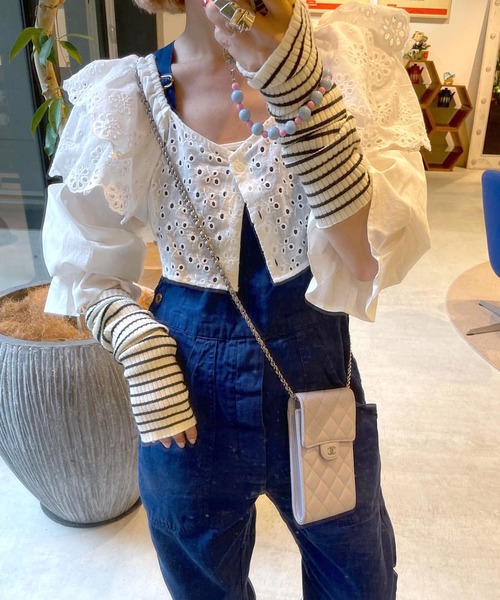 Alley by w closet(アリーバイダブルクローゼット)の「【前後2WAY/Alley】レースフリルボレロ(カーディガン/ボレロ・レディース・オフホワイト/ブラック・FREE)」の17枚目の写真