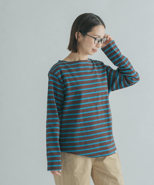 FORK&SPOON（フォークアンドスプーン）の「FORK&SPOON　ボートネックボーダー（Tシャツ/カットソー・レディース・ホワイト系その他/ブラック系その他/グレー系その他/ブラウン系その他・1/2）」の4枚目の写真