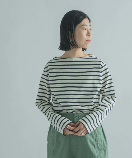 FORK&SPOON（フォークアンドスプーン）の「FORK&SPOON　ボートネックボーダー（Tシャツ/カットソー・レディース・ホワイト系その他/ブラック系その他/グレー系その他/ブラウン系その他・1/2）」の7枚目の写真