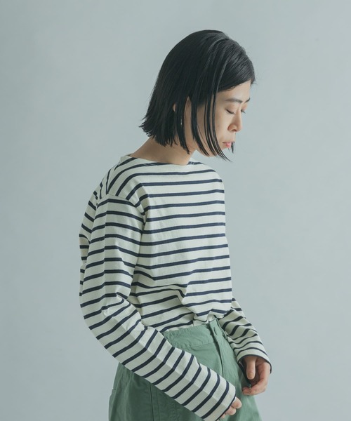 FORK&SPOON（フォークアンドスプーン）の「FORK&SPOON　ボートネックボーダー（Tシャツ/カットソー・レディース・ホワイト系その他/ブラック系その他/グレー系その他/ブラウン系その他・1/2）」の8枚目の写真