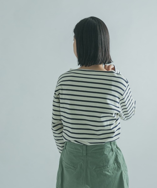 FORK&SPOON（フォークアンドスプーン）の「FORK&SPOON　ボートネックボーダー（Tシャツ/カットソー・レディース・ホワイト系その他/ブラック系その他/グレー系その他/ブラウン系その他・1/2）」の9枚目の写真