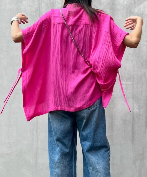 ECRIRE(エクリール)の「【YUKIEコラボ】サイドスリットリネンライクシャツ(シャツ/ブラウス・レディース・ブラック/オフホワイト/ピンク/グリーン・S/M)」の14枚目の写真