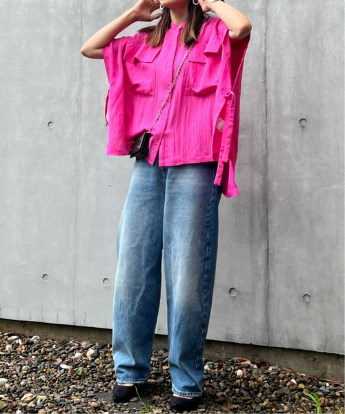 ECRIRE(エクリール)の「【YUKIEコラボ】サイドスリットリネンライクシャツ(シャツ/ブラウス・レディース・ブラック/オフホワイト/ピンク/グリーン・S/M)」の16枚目の写真