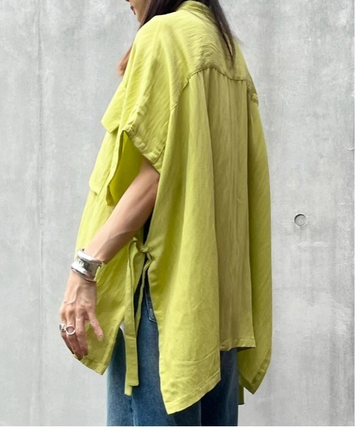 ECRIRE(エクリール)の「【YUKIEコラボ】サイドスリットリネンライクシャツ(シャツ/ブラウス・レディース・ブラック/オフホワイト/ピンク/グリーン・S/M)」の17枚目の写真