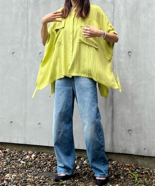 ECRIRE(エクリール)の「【YUKIEコラボ】サイドスリットリネンライクシャツ(シャツ/ブラウス・レディース・ブラック/オフホワイト/ピンク/グリーン・S/M)」の19枚目の写真