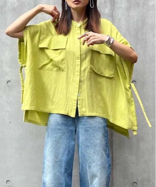 ECRIRE(エクリール)の「【YUKIEコラボ】サイドスリットリネンライクシャツ(シャツ/ブラウス・レディース・ブラック/オフホワイト/ピンク/グリーン・S/M)」の21枚目の写真