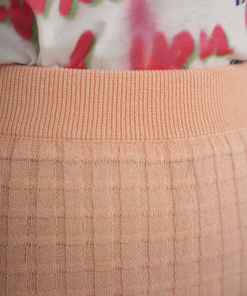 TINA：JOJUN（ティーナジョジュン）の「シアーチェック ニットスカート TINA：JOJUN（スカート・レディース・ネイビー/コーラル・S/M）」の11枚目の写真