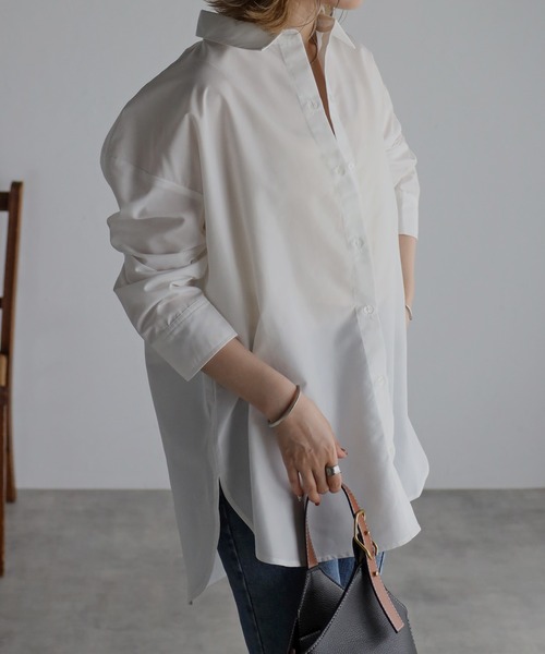 Yucca(ユッカ)の「長袖ルーズシルエットシャツ(シャツ/ブラウス・レディース・ホワイト/ネイビー/グレー/ピンク・LARGE/MEDIUM)」の15枚目の写真