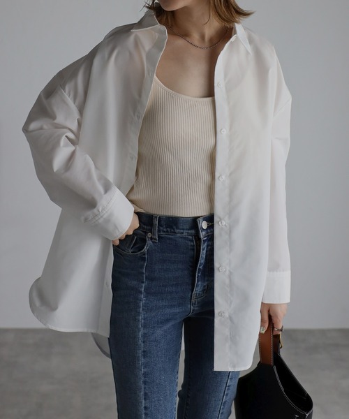 Yucca(ユッカ)の「長袖ルーズシルエットシャツ(シャツ/ブラウス・レディース・ホワイト/ネイビー/グレー/ピンク・LARGE/MEDIUM)」の5枚目の写真