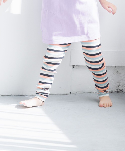 LOWRYS FARM（ローリーズファーム）の「ボーダーリブレギンス　123028（レギンス/スパッツ・キッズ・ネイビー/その他/ブラウン系その他/ブラウン/ブルー系その他/グリーン/その他1/ブラック/グレー/ブルー/ピンク/モカ/ブルー系その他2/ピンク系その他/チャコールグレー/ライトグレー/カーキ/パープル/ブルー系その他3/パープル系その他・100cm/110cm/120cm/130cm）」の20枚目の写真