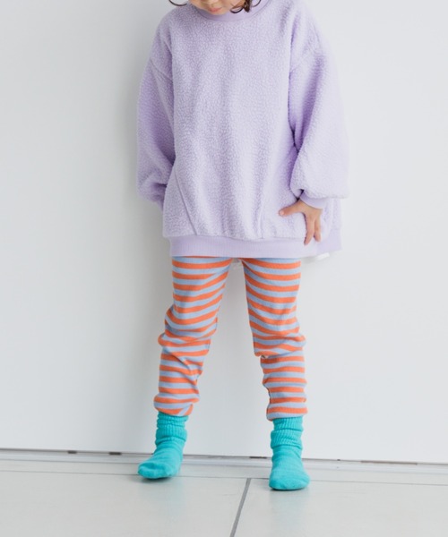 LOWRYS FARM（ローリーズファーム）の「ボーダーリブレギンス　123028（レギンス/スパッツ・キッズ・ネイビー/その他/ブラウン系その他/ブラウン/ブルー系その他/グリーン/その他1/ブラック/グレー/ブルー/ピンク/モカ/ブルー系その他2/ピンク系その他/チャコールグレー/ライトグレー/カーキ/パープル/ブルー系その他3/パープル系その他・100cm/110cm/120cm/130cm）」の12枚目の写真
