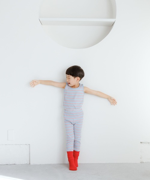 LOWRYS FARM（ローリーズファーム）の「ボーダーリブレギンス　123028（レギンス/スパッツ・キッズ・ネイビー/その他/ブラウン系その他/ブラウン/ブルー系その他/グリーン/その他1/ブラック/グレー/ブルー/ピンク/モカ/ブルー系その他2/ピンク系その他/チャコールグレー/ライトグレー/カーキ/パープル/ブルー系その他3/パープル系その他・100cm/110cm/120cm/130cm）」の21枚目の写真