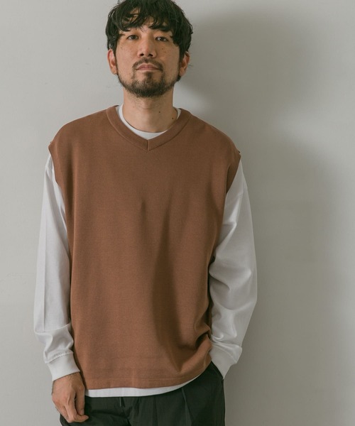 URBAN RESEARCH DOORS（アーバンリサーチドアーズ）の「ダブルフェイスVネックベスト（Tシャツ/カットソー・メンズ・チャコールグレー/ブラウン/ブルー/グレー系その他・MEDIUM/LARGE）」の16枚目の写真