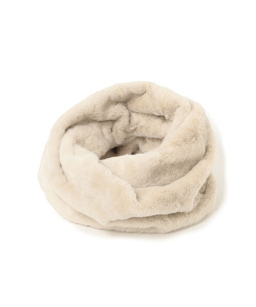 Ray BEAMS（レイビームス）の「Ray BEAMS / フェイクファー ソリッド スヌード（ネックウォーマー/スヌード・レディース・ライトグレー/ブラック・ONE SIZE）」の4枚目の写真