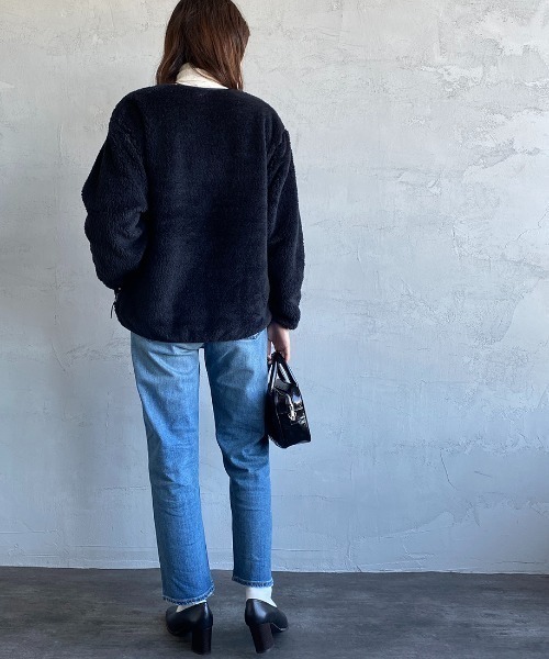 DANTON（ダントン）の「[DANTON/ダントン] ハイパイルボアフリース ノーカラージップカーディガン（その他アウター・レディース・チャコールグレー/ブラック/オフホワイト/モカ・38/36/34）」の7枚目の写真