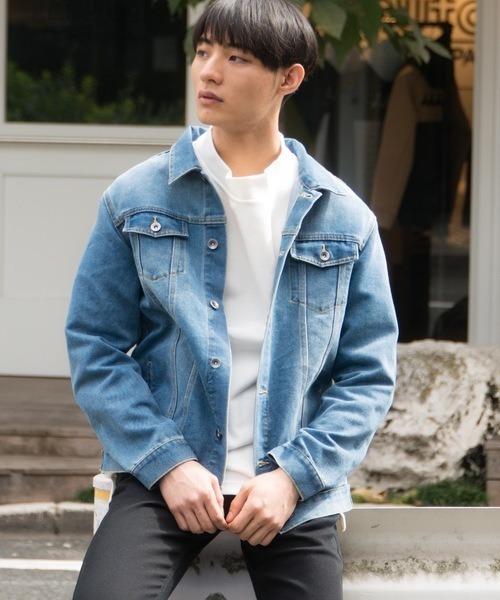Sakka(サッカ)の「ストレッチデニムジャケット(デニムジャケット・メンズ・ライトブルー/ブルー・MEDIUM/LARGE)」の1枚目の写真