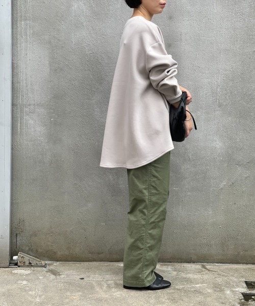 BEARDSLEY（ビアズリー）の「ダンボールフレアカットソー：軽量・ポケット有（Tシャツ/カットソー・レディース・ブラック/ベージュ・FREE）」の21枚目の写真