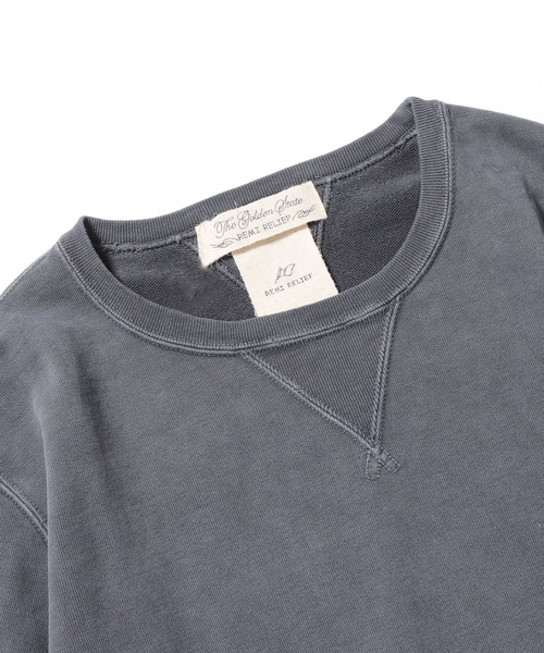 REMI RELIEF(レミレリーフ)の「REMI RELIEF/レミレリーフ SP加工裏毛 クルースウェット トレーナー(スウェット・メンズ・ブラック/ヘザーグレー/サックスブルー/ダークグリーン/オフホワイト/オレンジ/マスタード・XL/L/M/S)」の9枚目の写真