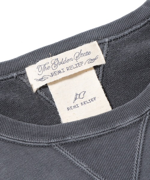 REMI RELIEF(レミレリーフ)の「REMI RELIEF/レミレリーフ SP加工裏毛 クルースウェット トレーナー(スウェット・メンズ・ブラック/ヘザーグレー/サックスブルー/ダークグリーン/オフホワイト/オレンジ/マスタード・XL/L/M/S)」の10枚目の写真