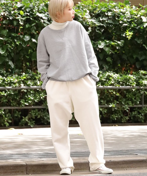 REMI RELIEF(レミレリーフ)の「REMI RELIEF/レミレリーフ SP加工裏毛 クルースウェット トレーナー(スウェット・メンズ・ブラック/ヘザーグレー/サックスブルー/ダークグリーン/オフホワイト/オレンジ/マスタード・XL/L/M/S)」の18枚目の写真