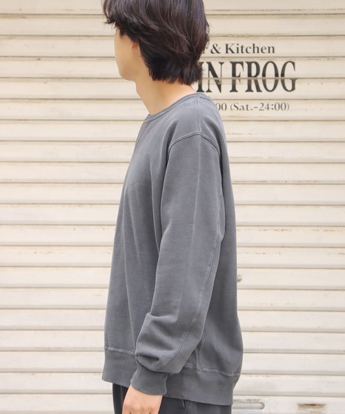 REMI RELIEF(レミレリーフ)の「REMI RELIEF/レミレリーフ SP加工裏毛 クルースウェット トレーナー(スウェット・メンズ・ブラック/ヘザーグレー/サックスブルー/ダークグリーン/オフホワイト/オレンジ/マスタード・XL/L/M/S)」の19枚目の写真