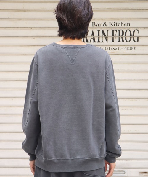 REMI RELIEF(レミレリーフ)の「REMI RELIEF/レミレリーフ SP加工裏毛 クルースウェット トレーナー(スウェット・メンズ・ブラック/ヘザーグレー/サックスブルー/ダークグリーン/オフホワイト/オレンジ/マスタード・XL/L/M/S)」の8枚目の写真
