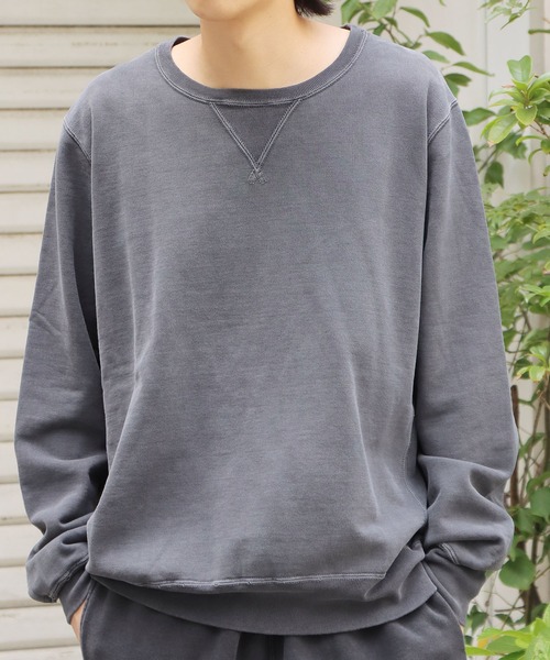 REMI RELIEF(レミレリーフ)の「REMI RELIEF/レミレリーフ SP加工裏毛 クルースウェット トレーナー(スウェット・メンズ・ブラック/ヘザーグレー/サックスブルー/ダークグリーン/オフホワイト/オレンジ/マスタード・XL/L/M/S)」の16枚目の写真