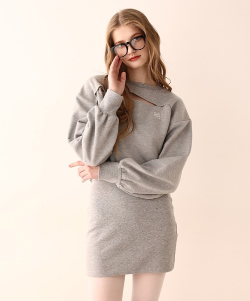 Seemi. byNICECLAUP( シーミーバイナイスクラップ)の「【Seemi】Seemiカットワンピース(ワンピース・レディース・杢グレー/ピンク/オフホワイト・FREE)」の6枚目の写真