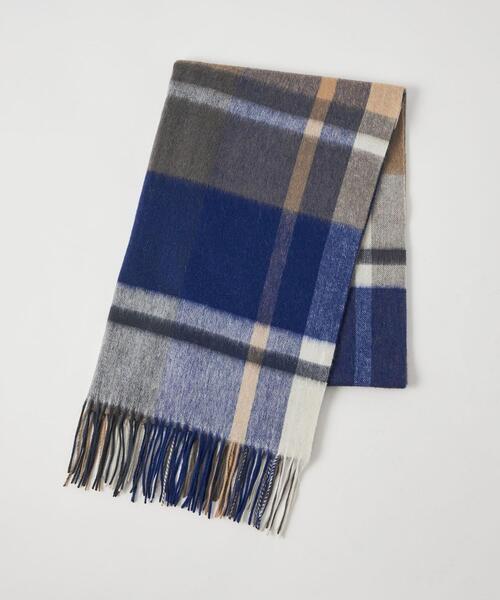 green label relaxing（グリーンレーベルリラクシング）の「ウールチェック ストール（マフラー・レディース・ライラック/ライトグレー/イエロー/オレンジ/ケリー/コバルトブルー・FREE）」の13枚目の写真