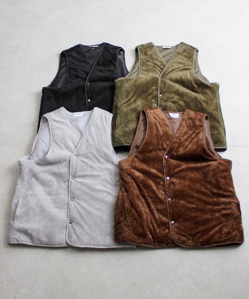 SPINNS（スピンズ）の「【フェイクファー】 ベスト（ベスト・メンズ・ブラック/カーキ/グレー/ブラウン・ONESIZE）」の7枚目の写真
