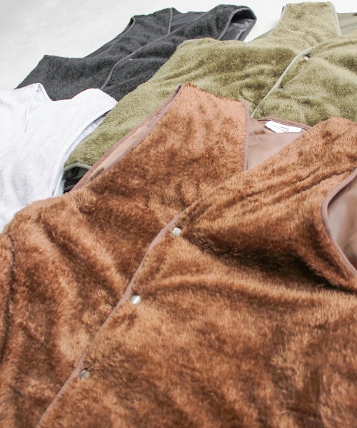 SPINNS（スピンズ）の「【フェイクファー】 ベスト（ベスト・メンズ・ブラック/カーキ/グレー/ブラウン・ONESIZE）」の5枚目の写真