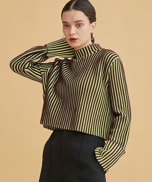 INella（イネラ）の「【INella/イネラ】ハイネックストライプニット