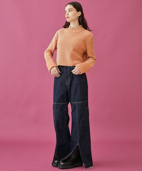 INella（イネラ）の「【INella/イネラ】ハイネックストライプニット