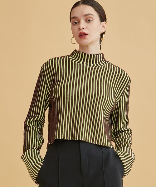 INella（イネラ）の「【INella/イネラ】ハイネックストライプニット