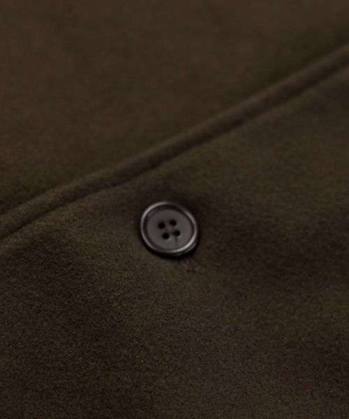 NYLAUS（ナイラス）の「フェイクウール ミディアム丈 ステンカラーコート（ステンカラーコート・メンズ・アイボリー/グレイッシュベージュ/ブラウン/ブラック/ネイビー・LL/L/M）」の18枚目の写真