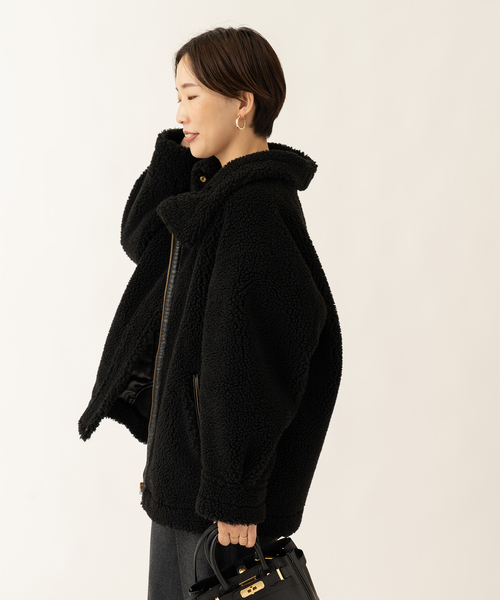 journal standard L'essage（ジャーナルスタンダードレサージュ）の「ボアアビエータージャケット（その他アウター・レディース・ブラック・FREE）」の14枚目の写真