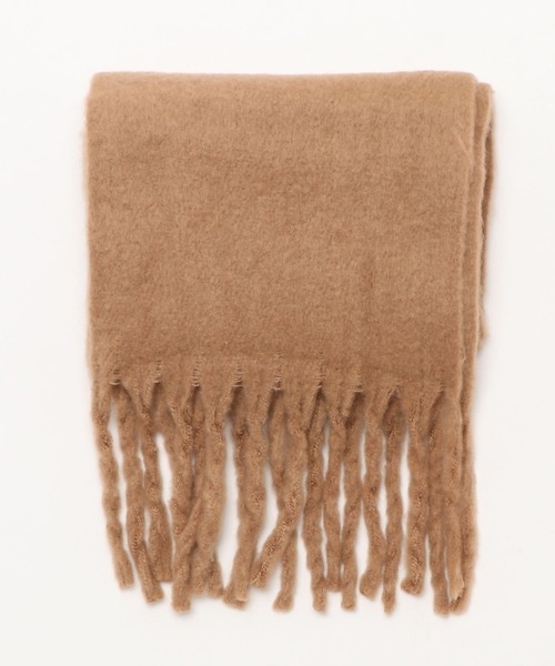 Shelly island（シェリーアイランド）の「フリンジボリュームマフラー（マフラー・レディース・ブラウン/ベージュ・FREE）」の3枚目の写真