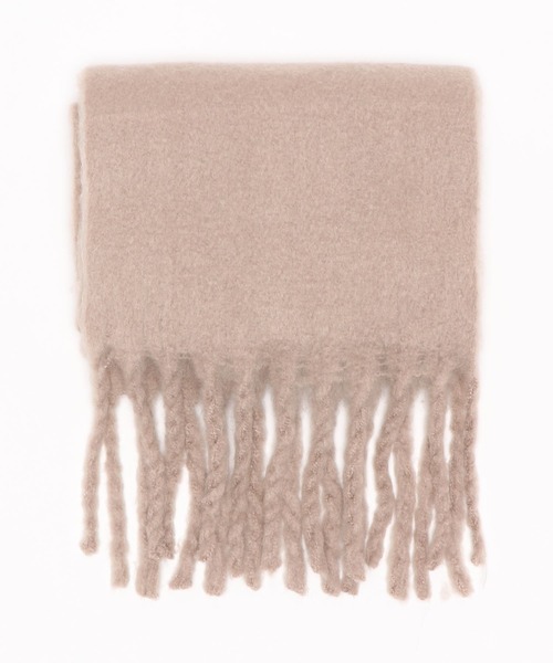 Shelly island（シェリーアイランド）の「フリンジボリュームマフラー（マフラー・レディース・ブラウン/ベージュ・FREE）」の4枚目の写真