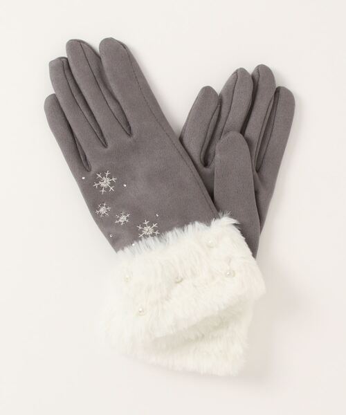 axes femme（アクシーズファム）の「雪の結晶柄刺繍手袋（手袋）」 - WEAR