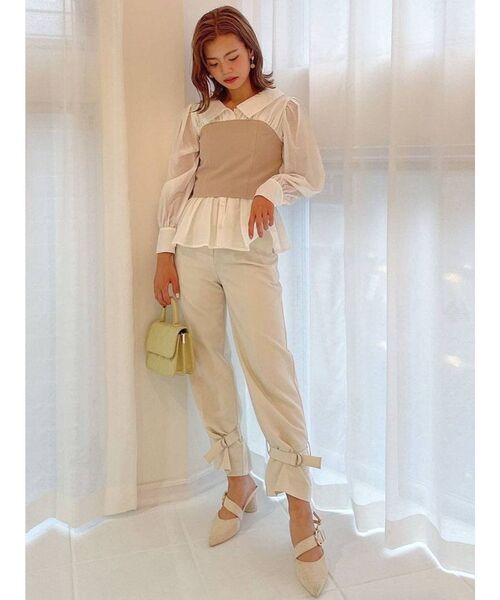 dazzlin（ダズリン）の「アンクルマークテーパードパンツ（その他パンツ・レディース・パープル/グリーン/アイボリー・SMALL/MEDIUM/X-SMALL）」の15枚目の写真