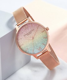 OLIVIA BURTON（オリビアバートン）の「「OLIVIA BURTON/オリビアバートン」 レインボー グリッター メタルストラップ 34mm 腕時計（アナログ腕時計・レディース）」