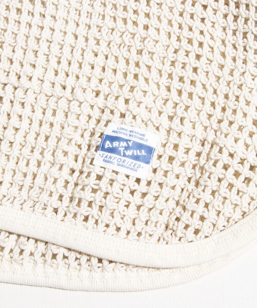 ARMY TWILL（アーミーツイル）の「【ARMY TWILL/アーミーツイル】MESH かぎ編み メッシュパーカー 7分袖（パーカー・メンズ・グリーン/アイボリー・M/L）」の16枚目の写真